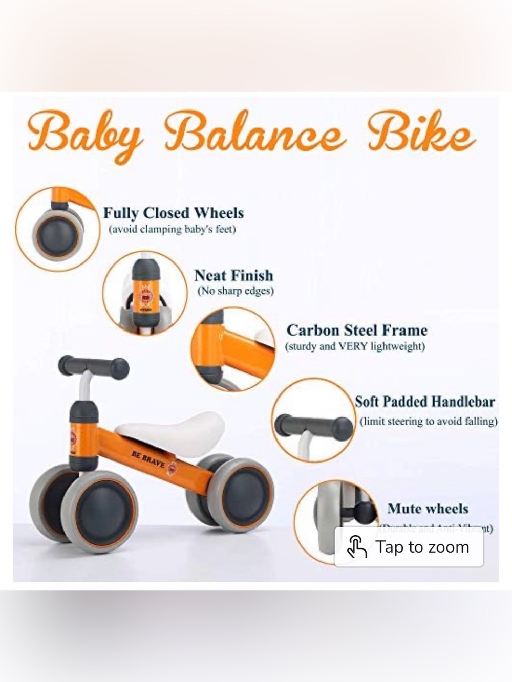 Pink Princess Toddler Ride-On Balance Bike - Picture 2 of 9